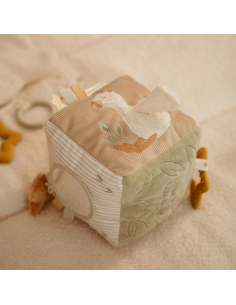 Cubo attività beige neonato – gioco sensoriale morbido ed educativo 2