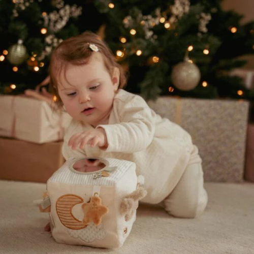 Cubo attività beige neonato – gioco sensoriale morbido ed educativo Cubo attività beige neonato – gioco sensoriale morbido ed educativo