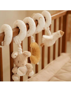 Spirale attività bianca neonato, giostrina sensoriale per culla e pass 2