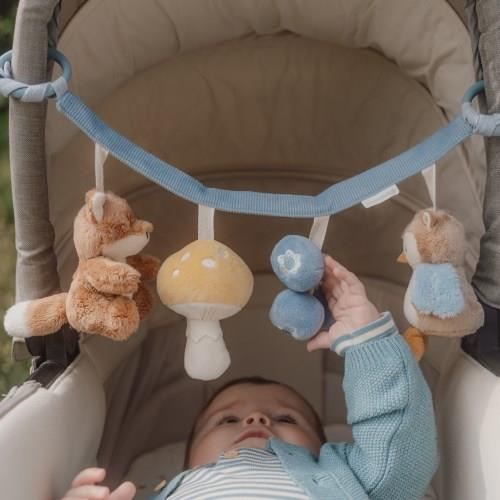 Giostrina beige neonato – spirale attività per culla, passeggino e seg