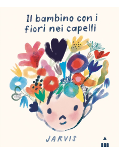 Il bambino con i fiori nei capelli