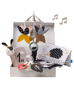 Kit sensoriale bianco e nero neonato, set con 10 giochi per sviluppo p