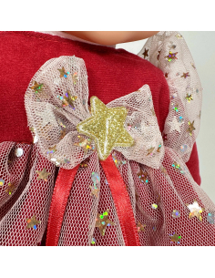 BAMBOLA Susi con vestito elegante stelline glitter rosso 2