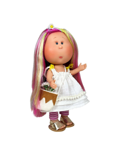 BAMBOLA LITTLE MIA capelli arcobaleno