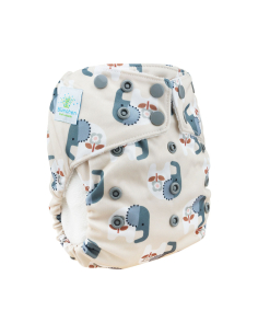 Pannolino lavabile 2in1 ECO shell - Cozy Elephant (Bottoncini)