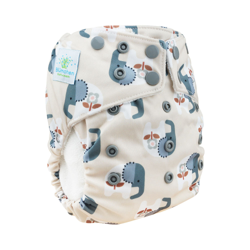 Pannolino lavabile 2in1 ECO shell - Cozy Elephant (Bottoncini)