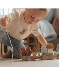 Trenino in legno impilabile PUZZLE - Forest Friends 2