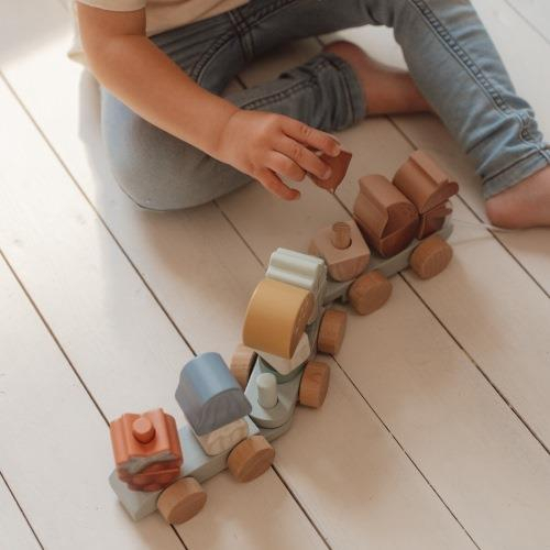 Trenino in legno impilabile PUZZLE - Forest Friends