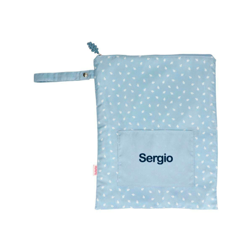 Borsa Impermeabile Grande - Leaves Blue