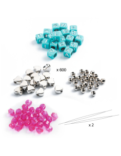 Perline in plastica da infilare kit con lettere dell'alfabeto da 1000 pezzi - argento 2