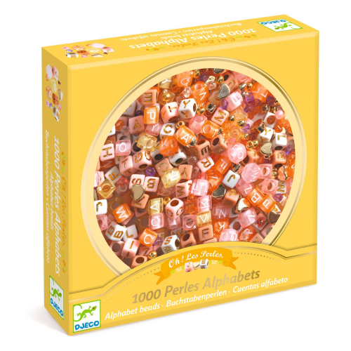Perline in plastica da infilare kit con lettere dell'alfabeto da 1000 pezzi - Oro
