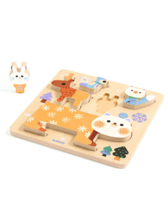 Gioco puzzle in legno - Animali Polari 2