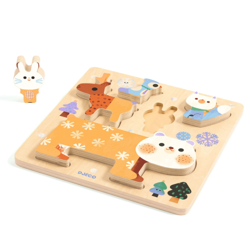 Gioco puzzle in legno - Animali Polari