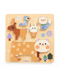 Gioco puzzle in legno - Animali Polari