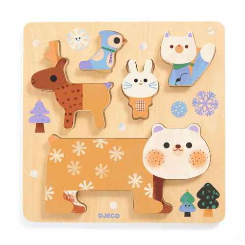 Gioco puzzle in legno - Animali Polari