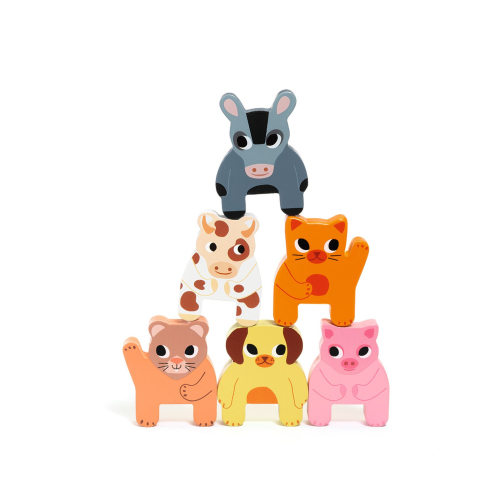 Treno in legno con Animali della fattoria