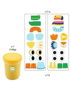 PASTA DA MODELLARE con elementi in Legno – ANIMALI 2