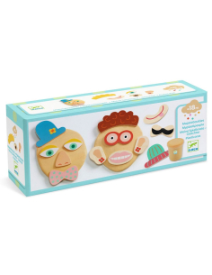 PASTA DA MODELLARE con elementi in Legno – Facce Buffe