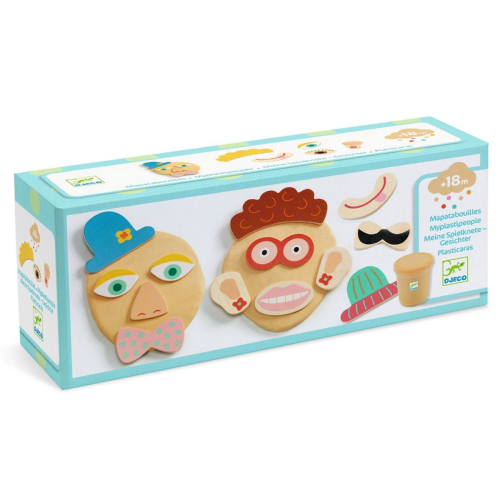 PASTA DA MODELLARE con elementi in Legno – Facce Buffe