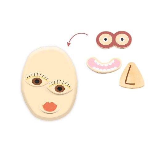 PASTA DA MODELLARE con elementi in Legno – Facce Buffe