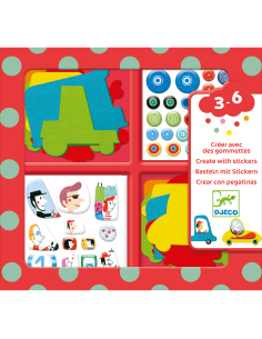 Attività collage con Stickers - I love cars