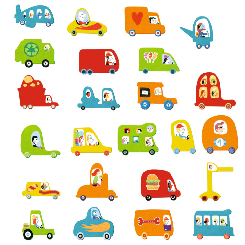 Attività collage con Stickers - I love cars