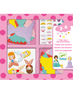 Attività collage con Stickers - I love princesses