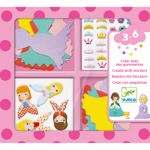 Attività collage con Stickers - I love princesses