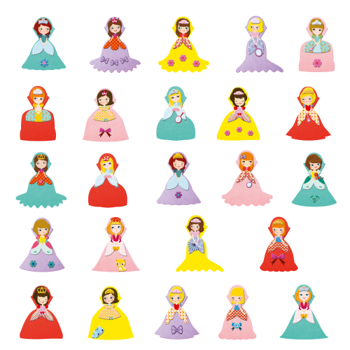 Attività collage con Stickers - I love princesses