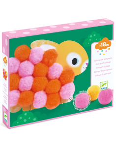 Gioco creativo Pon Pon - Collage di pon-pon - Animali e cerchi