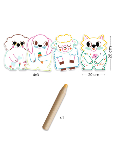 Gioco di colori - 12 sagome da colorare e 1 matita grande - Animali domestici 2