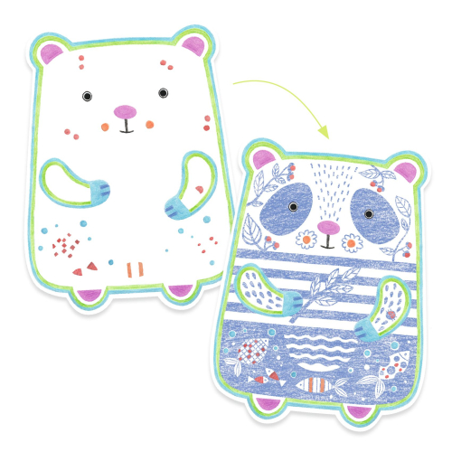 Gioco di colori - 12 sagome da colorare e 1 matita grande - Animali selvatici