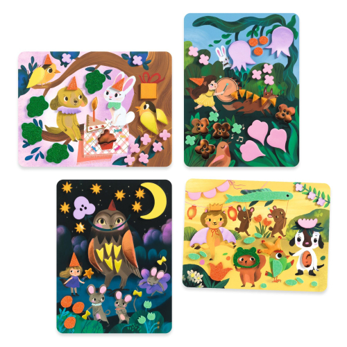 Gioco creativo - scatola con adesivi di gommapiuma - La Festa Scintillante