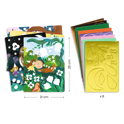 Gioco creativo - scatola con adesivi di gommapiuma - La Festa Scintillante