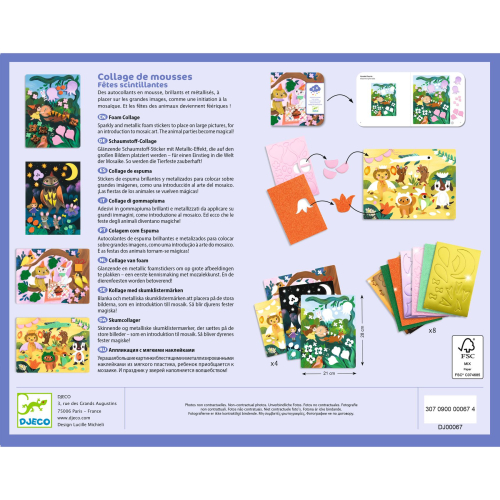 Gioco creativo - scatola con adesivi di gommapiuma - La Festa Scintillante