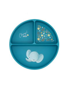 Piatto con ventosa in silicone - Elefante Chewy