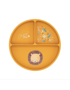 Piatto con ventosa in silicone - Leone Chompy