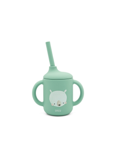 Bicchiere con cannuccia in silicone - Orso Munchy