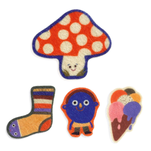 60 adesivi in feltro - I simpaticoni