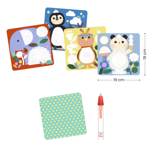 Disegni magici da colorare con acqua - Cucù! Cuccioli dal mondo