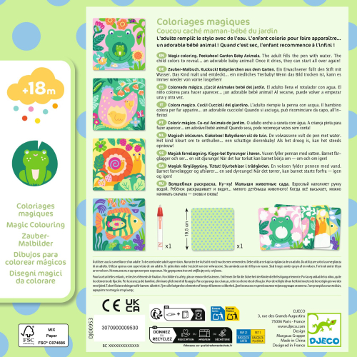 Disegni magici da colorare con acqua - Cucù! Cuccioli del giardino