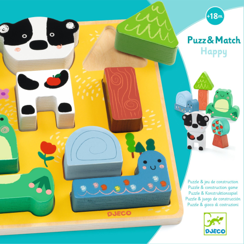 Gioco puzzle in legno - Puzzle&Match Happy