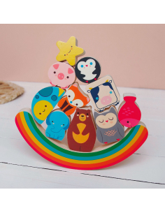 Gioco puzzle in legno - Puzzle&Boom Rainbow - due giochi in uno, puzzle e gioco d'equilibrio 2