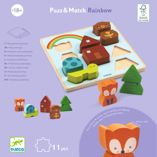 Gioco puzzle in legno - Puzzle&Match Rainbow