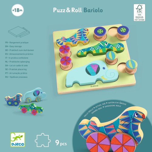 Gioco puzzle in legno - Puzzle&Roll Bariolo