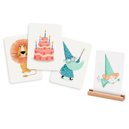 Carte da gioco - Téki-Tékoi + 4 portacarte in legno