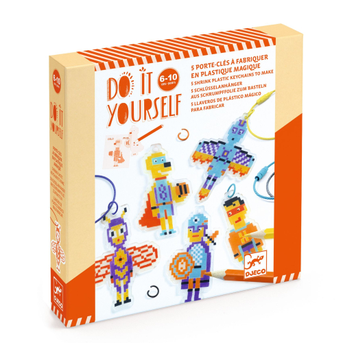 DIY kit fai da te per creare portachiavi - Eroi del Pixel Art