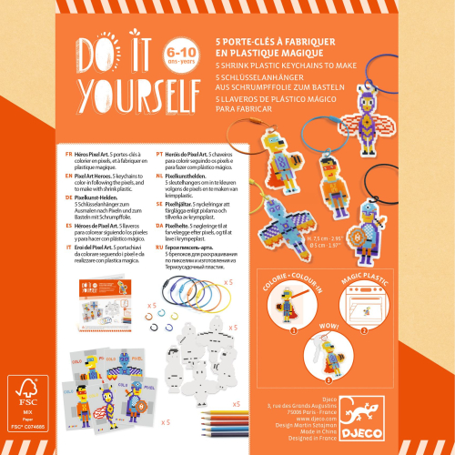 DIY kit fai da te per creare portachiavi - Eroi del Pixel Art