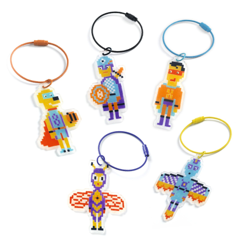 DIY kit fai da te per creare portachiavi - Eroi del Pixel Art