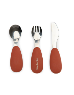 Set posate in silicone e acciaio inox - La foresta Mawa